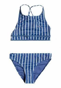 Roxy PERFECT SURF TIME SET - Bikini - Moonlight Blue Kuta Stripes