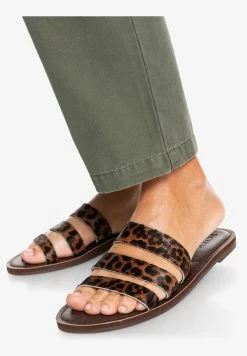 Roxy WYLD ROSE - Mules - Dk Chocolate/leopard