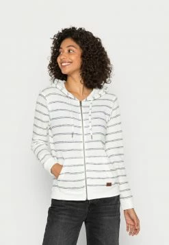 Roxy PERFECT WAVE STRIPE - Sweat à Capuche Zippé - Snow White Horiz Will Stripes