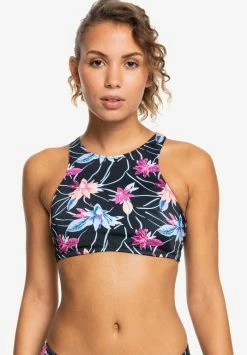 Roxy ACTIVE - Haut De Bikini - Anthracite Floral Flow