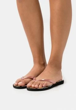 Roxy TAHITI - Tongs - Black/withe/pink
