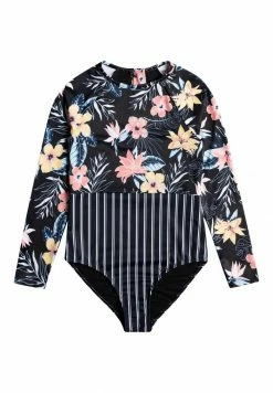 Roxy FLOWERS ADDICT - T-shirt De Surf - Anthracite S Rg Tropical Breez