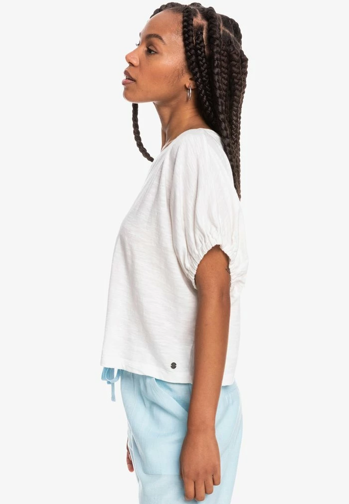 Roxy LAY IT ON THE LINE - T-shirt Basique - Snow White 4 Roxy LAY IT ON THE LINE - T-shirt Basique - Snow White – Image 4