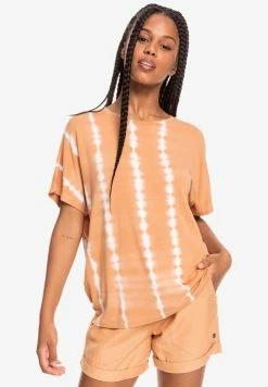 Roxy CHASING THE SWELL - T-shirt Imprimé - Toast