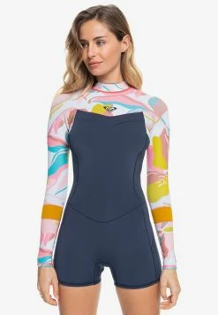 Roxy SYNCRO - Maillot De Bain - Jet Gry/coral Flme/temple Gold