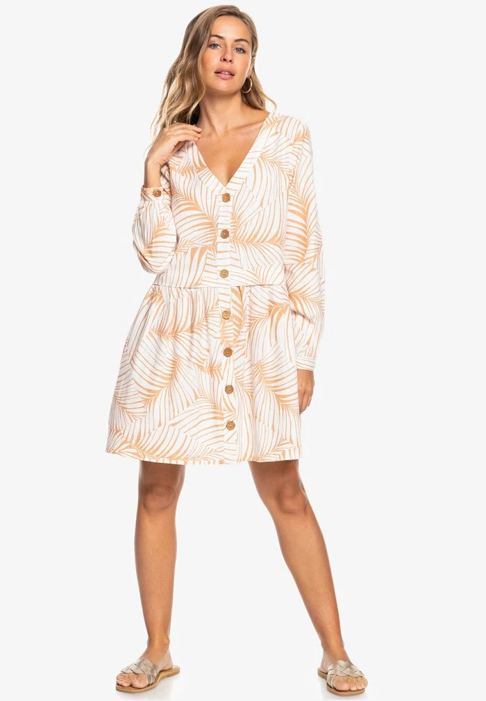 Roxy WISHING - Robe Chemise - Toast Palm Tree Dreams 2 Roxy WISHING - Robe Chemise - Toast Palm Tree Dreams – Image 2